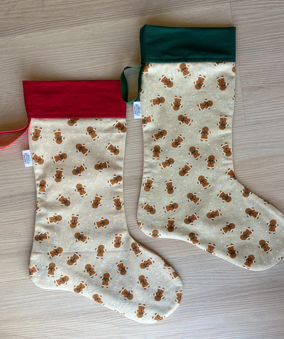 Christmas Stockings - Gingerbread with Green Top