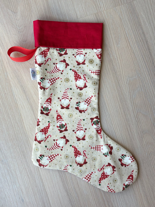 Christmas Stockings - Jolly Little Gnomes 🎄 Red Top