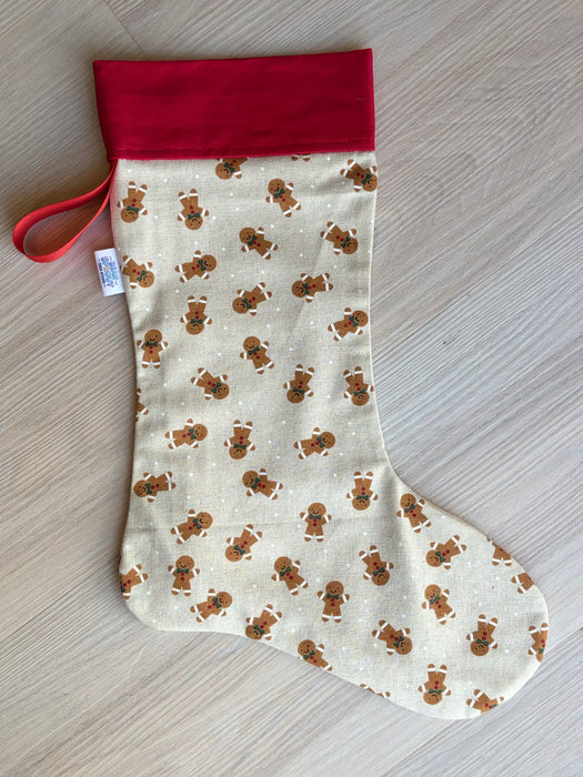 Christmas Stockings - Gingerbread with Red Top