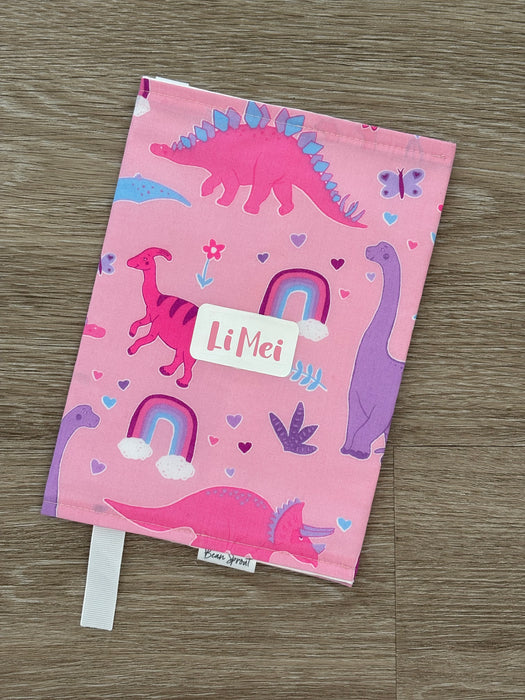 Plunket Book Covers - Pretty Pink Dino