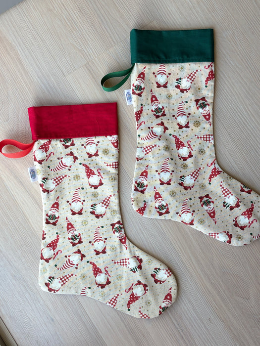 Christmas Stockings - Jolly Little Gnomes 🎄 Red Top