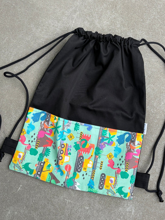 Deluxe Swim Bag - Dino Construction(sideways design)