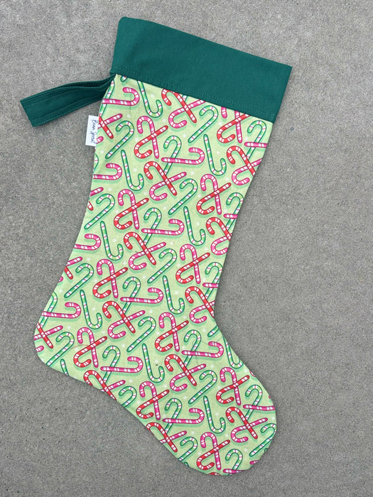 Christmas Stockings - Candy cane with Green Top