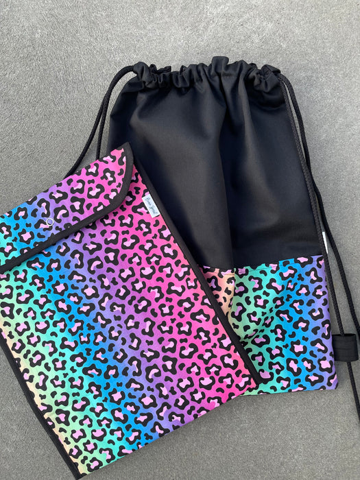 Book/Swim Bag Combo - Rainbow Leopard