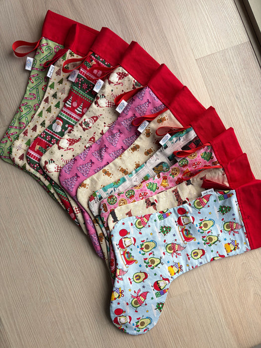 Christmas Stockings - Gingerbread with Red Top