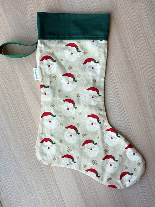 Christmas Stockings - Santa Face with Green Top