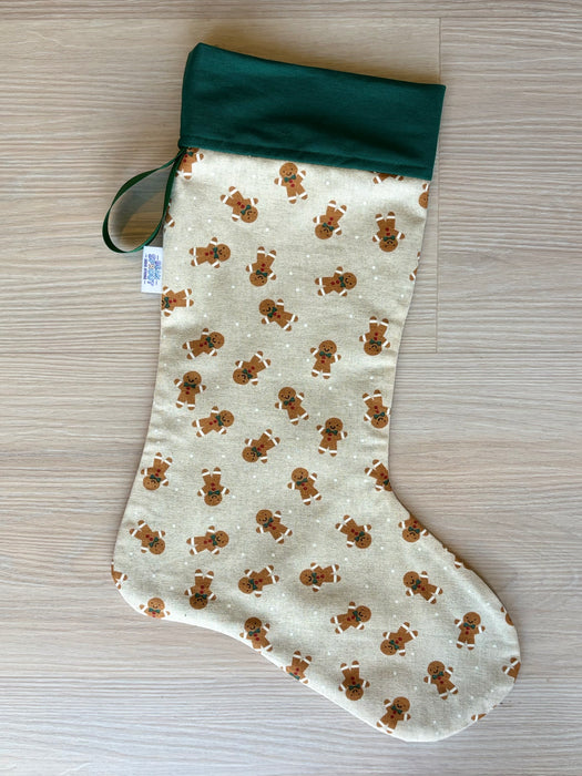 Christmas Stockings - Gingerbread with Green Top