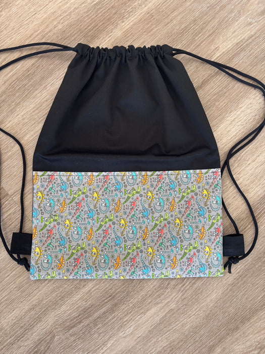 Deluxe Swim Bag - Tiny Robot Dino (side way design)
