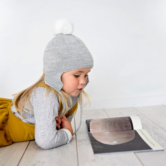 Marle grey merino hat