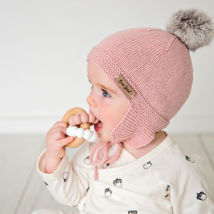 Harakeke Merino Hat - Blush Pink