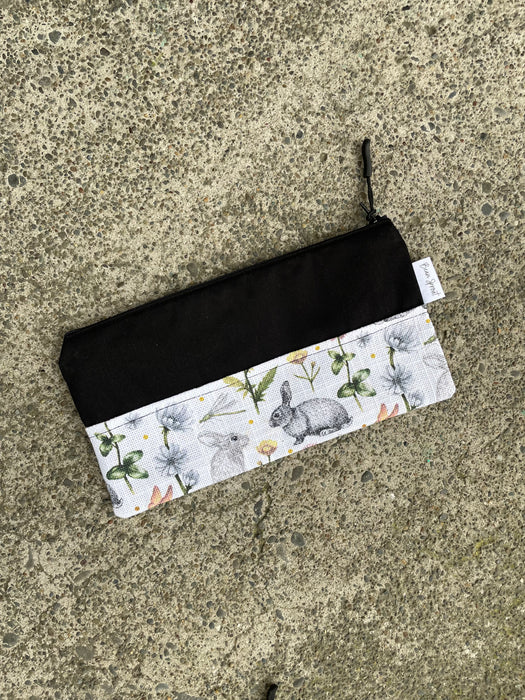 Pencil Case - Floral and Rabbits