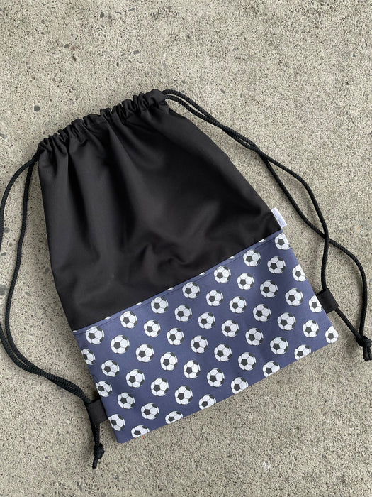 Deluxe Swim Bag - Navy Soccer Balls