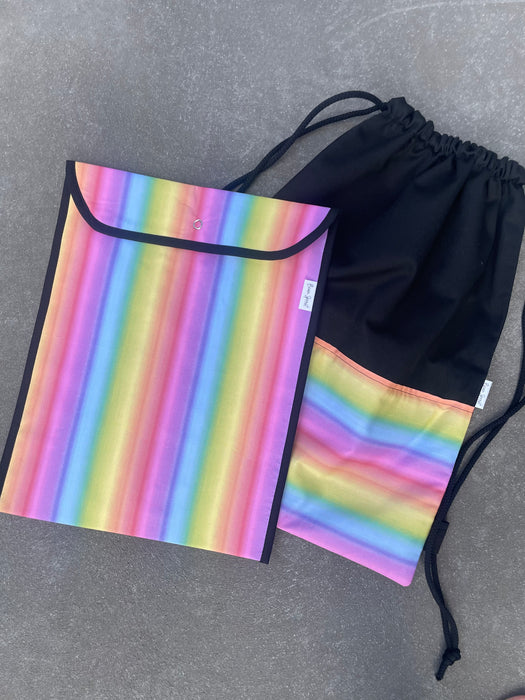 Book/Swim Bag Combo - Rainbow Stripe