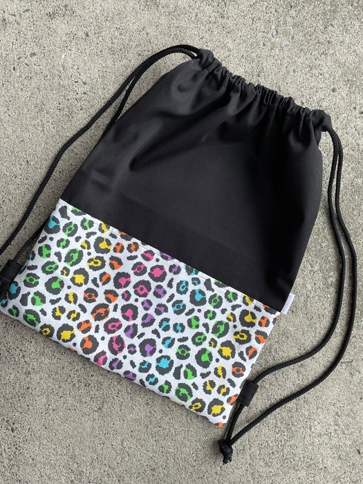 Deluxe Swim Bag - Rainbow Leopard (White)