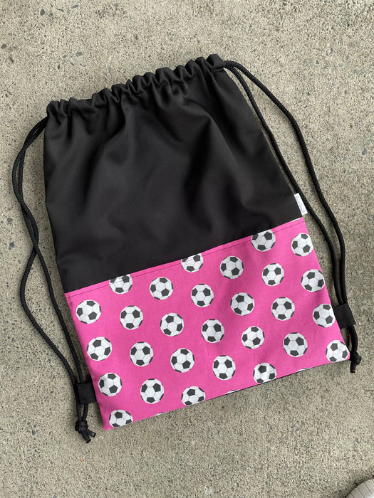 Deluxe Swim Bag - Pink Soccer Balls